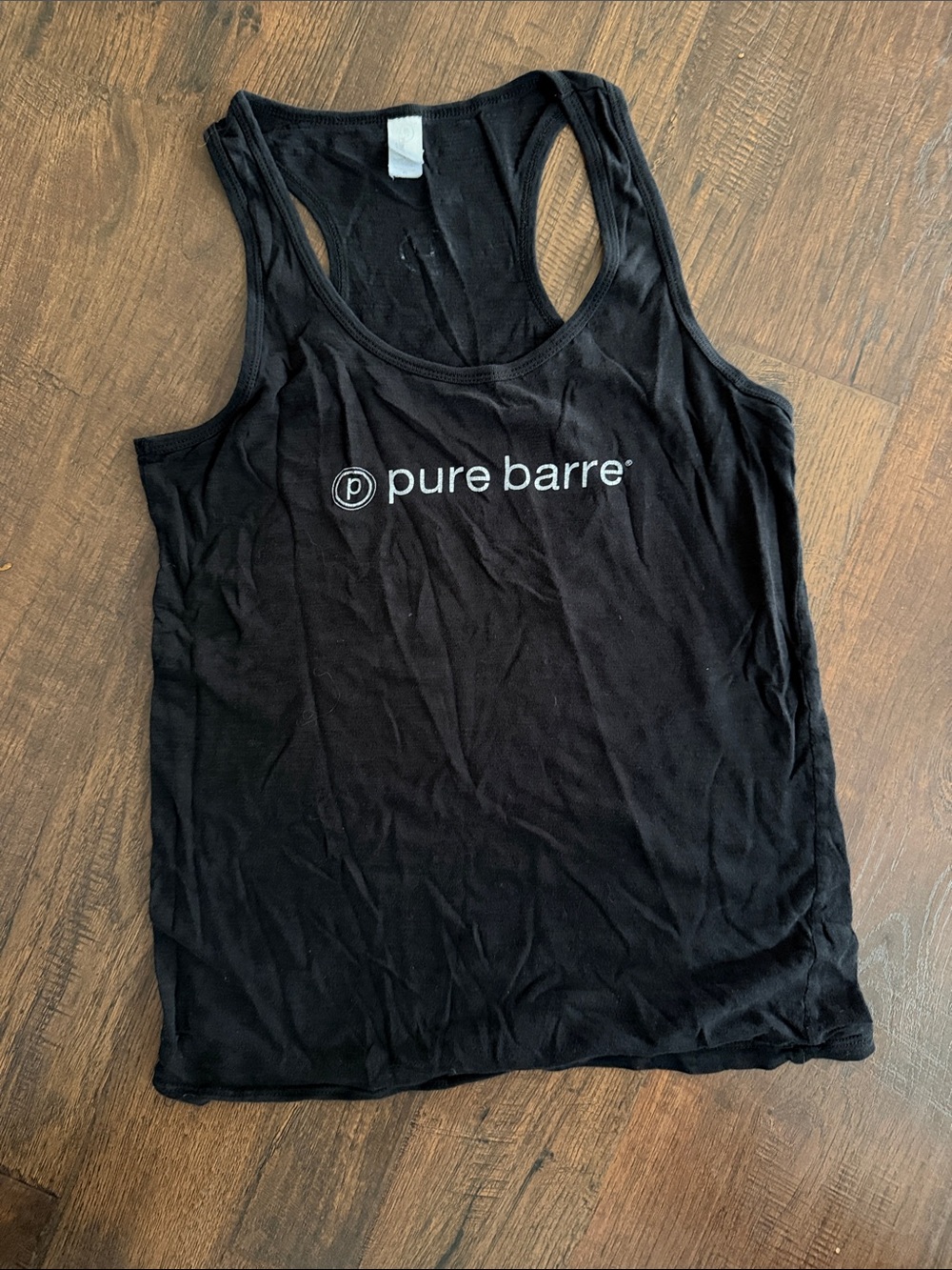 Pure Barre Black Tank Top with White Logo